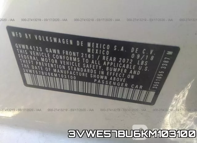 3VWE57BU6KM103100 фото 6