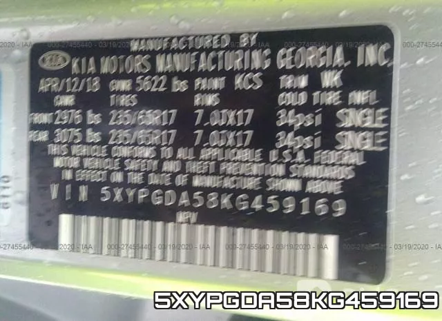 5XYPGDA58KG459169 фото 8