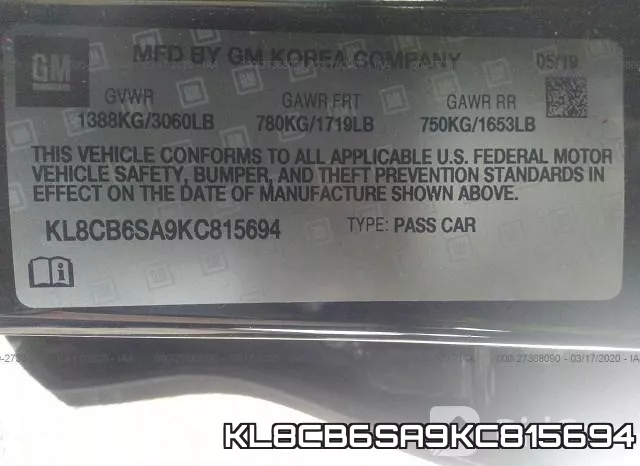 KL8CB6SA9KC815694 фото 8