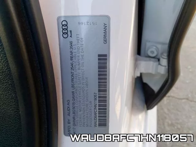 WAUD8AFC7HN118057 фото 2