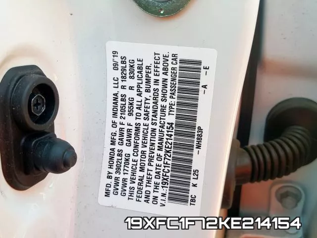 19XFC1F72KE214154 фото 2