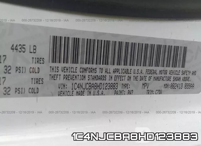 1C4NJCBA8HD123883 фото 7