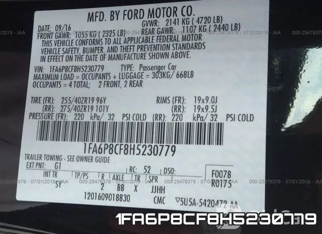 1FA6P8CF8H5230779 фото 5