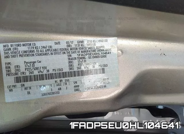 1FADP5EU0HL104641 фото 9