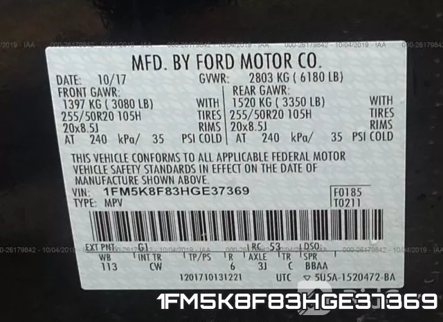 1FM5K8F83HGE37369 фото 10