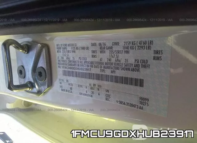 1FMCU9GDXHUB23917 фото 6