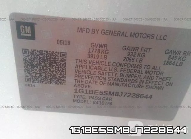 1G1BE5SM8J7228644 фото 8
