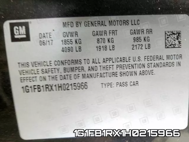 1G1FB1RX1H0215966 фото 2