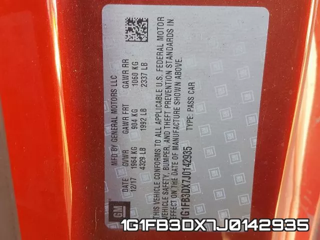 1G1FB3DX7J0142935 фото 2
