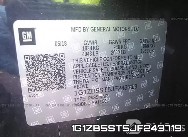 1G1ZB5ST5JF243719 фото 5