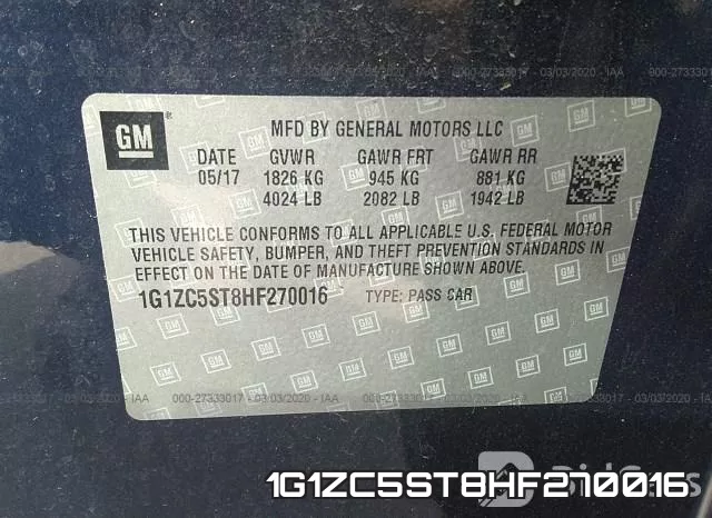 1G1ZC5ST8HF270016 фото 6