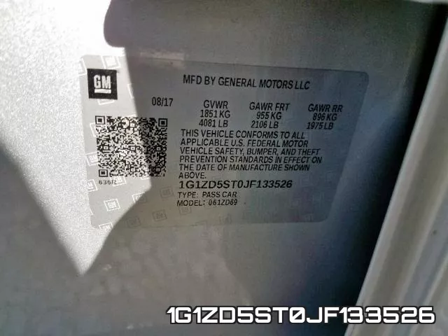 1G1ZD5ST0JF133526 фото 2