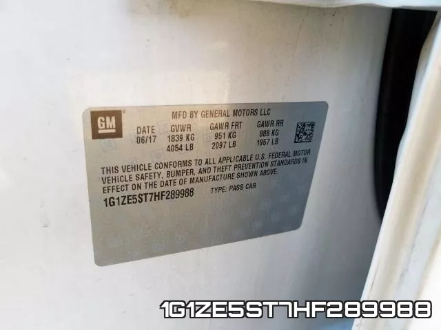 1G1ZE5ST7HF289988 фото 2