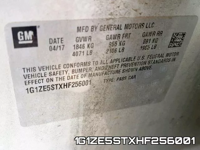 1G1ZE5STXHF256001 фото 2