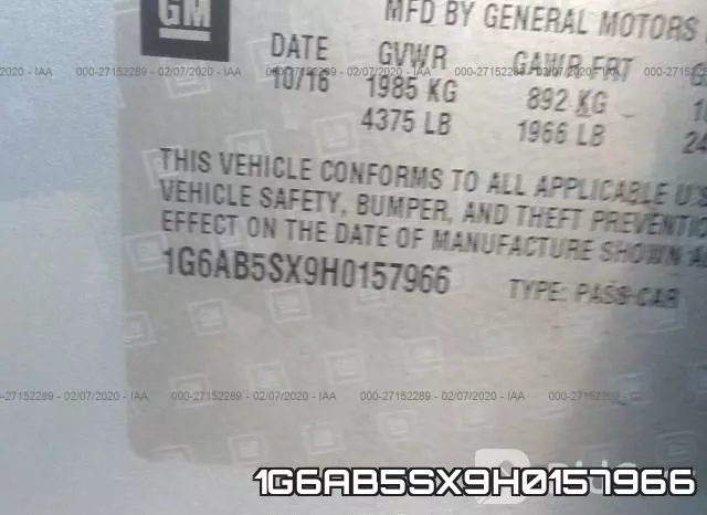 1G6AB5SX9H0157966 фото 8