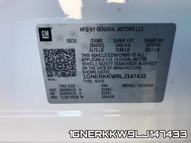 1GNERKKW9LJ147433 фото 2