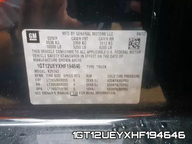 1GT12UEYXHF194646 фото 2