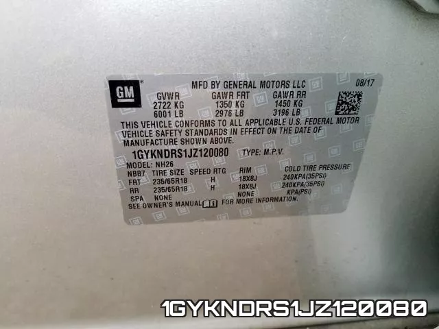 1GYKNDRS1JZ120080 фото 2