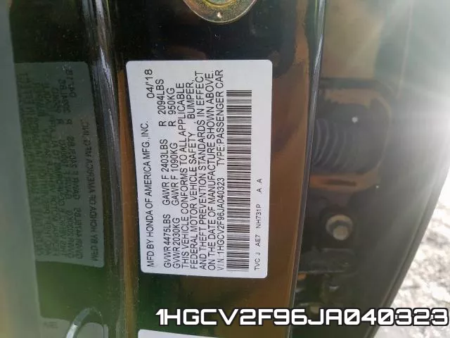 1HGCV2F96JA040323 фото 2