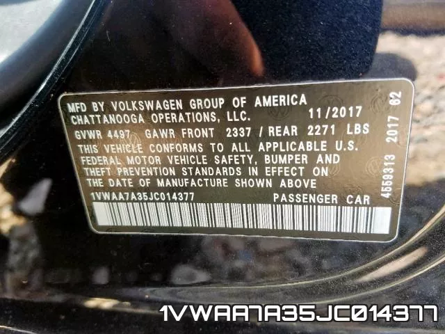 1VWAA7A35JC014377 фото 2