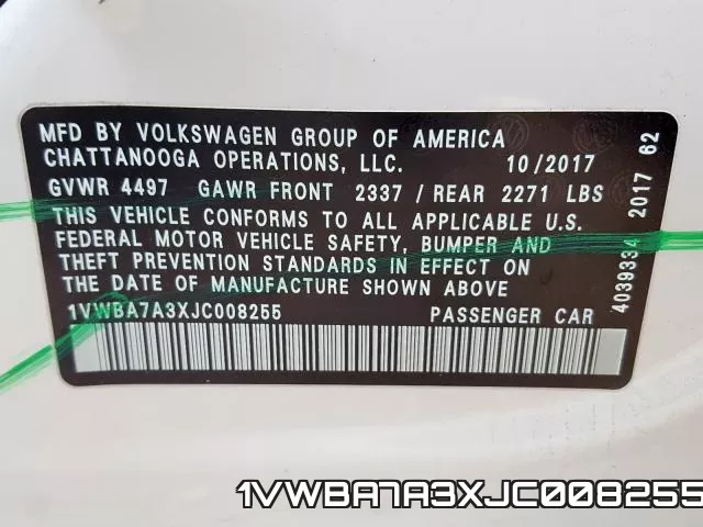 1VWBA7A3XJC008255 фото 2
