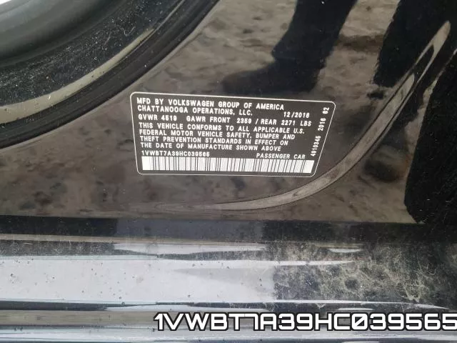1VWBT7A39HC039565 фото 2