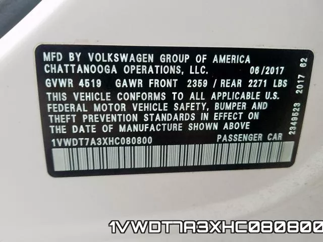 1VWDT7A3XHC080800 фото 2