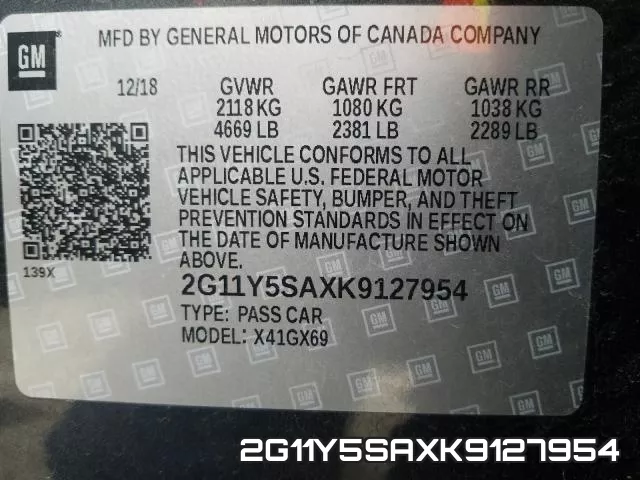 2G11Y5SAXK9127954 фото 2