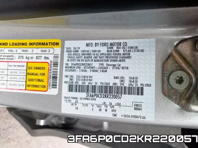 3FA6P0CD2KR220057 фото 2