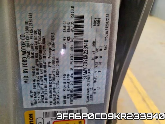 3FA6P0CD9KR233940 фото 2