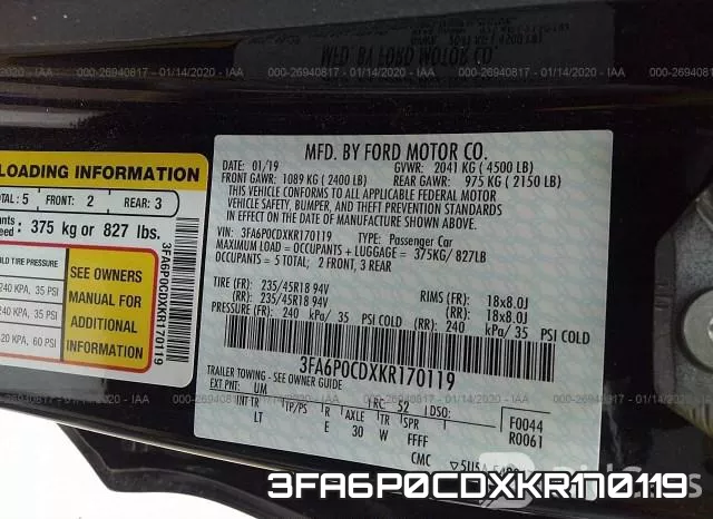 3FA6P0CDXKR170119 фото 5