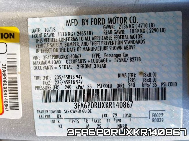 3FA6P0RUXKR140867 фото 2
