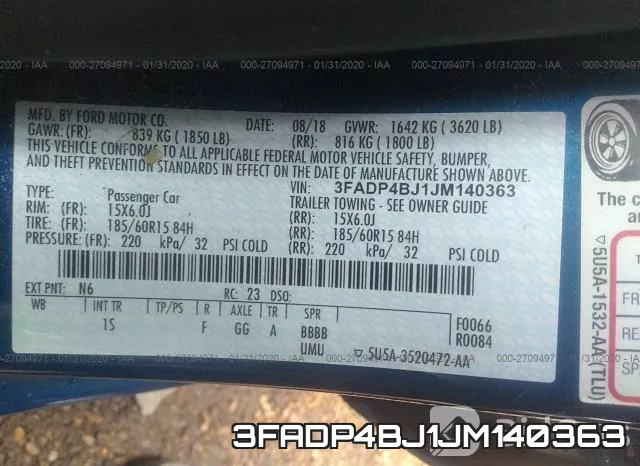 3FADP4BJ1JM140363 фото 6