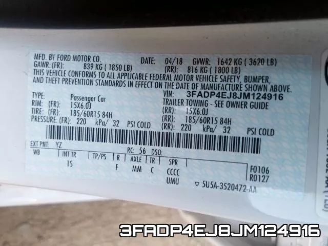 3FADP4EJ8JM124916 фото 2