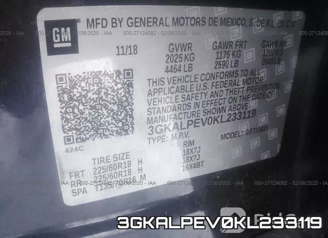 3GKALPEV0KL233119 фото 4