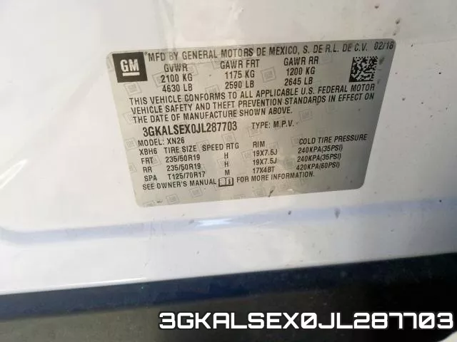 3GKALSEX0JL287703 фото 2
