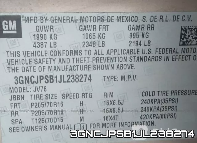 3GNCJPSB1JL238274 фото 5