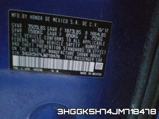 3HGGK5H74JM718478 фото 2
