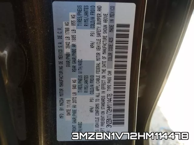 3MZBN1V72HM114478 фото 2