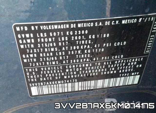 3VV2B7AX6KM074175 фото 9