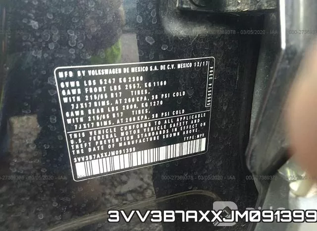 3VV3B7AXXJM091399 фото 5