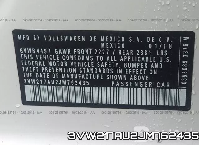 3VW217AU2JM762435 фото 10
