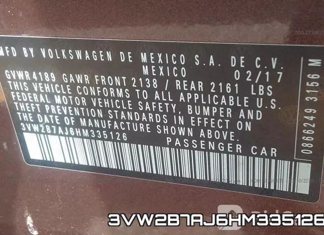 3VW2B7AJ6HM335126 фото 7