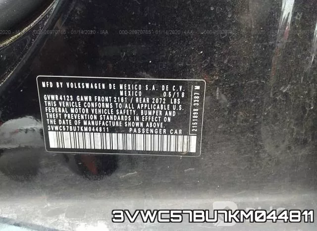3VWC57BU7KM044811 фото 9