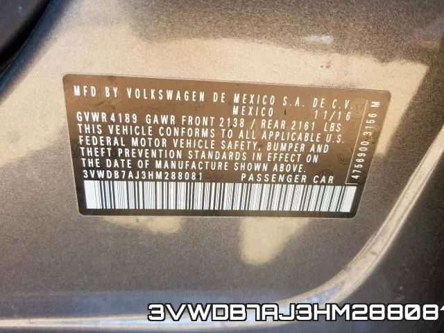 3VWDB7AJ3HM288081 фото 2