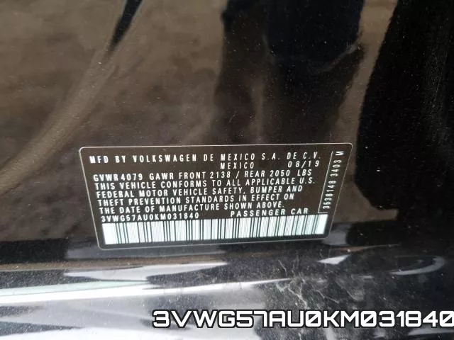 3VWG57AU0KM031840 фото 2