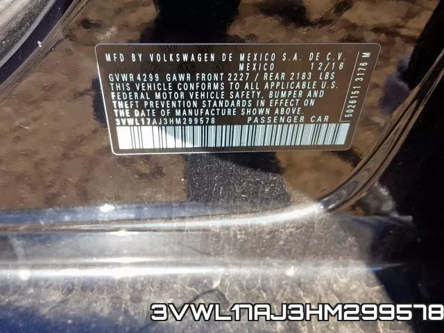 3VWL17AJ3HM299578 фото 2