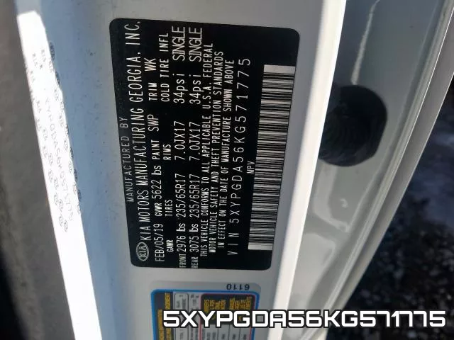 5XYPGDA56KG571775 фото 2