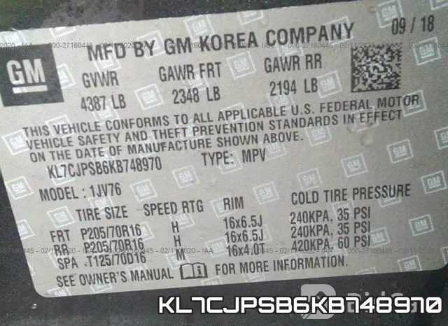 KL7CJPSB6KB748970 фото 10
