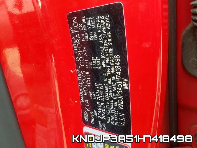 KNDJP3A51H7418498 фото 2